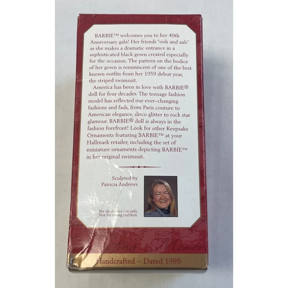 Hallmark Keepsake Christmas Ornament 40th Anniversary Barbie 1999